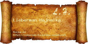 Lieberman Hajnalka névjegykártya